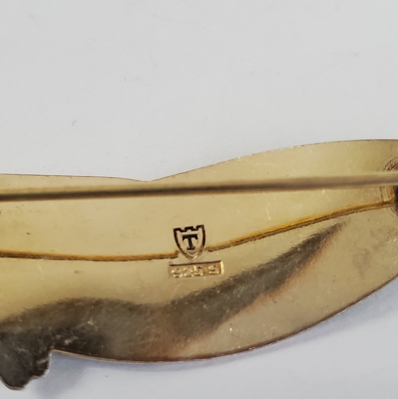 Art Deco Sterling Silver 925 Leaf Brooch One of a kind Pin - Picture 6 of 6